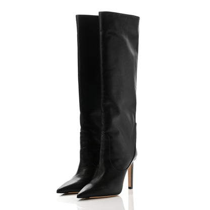 Jimmy Choo Calfskin Knee High Mavis 100 Boots 40.5 Black 3 of 15