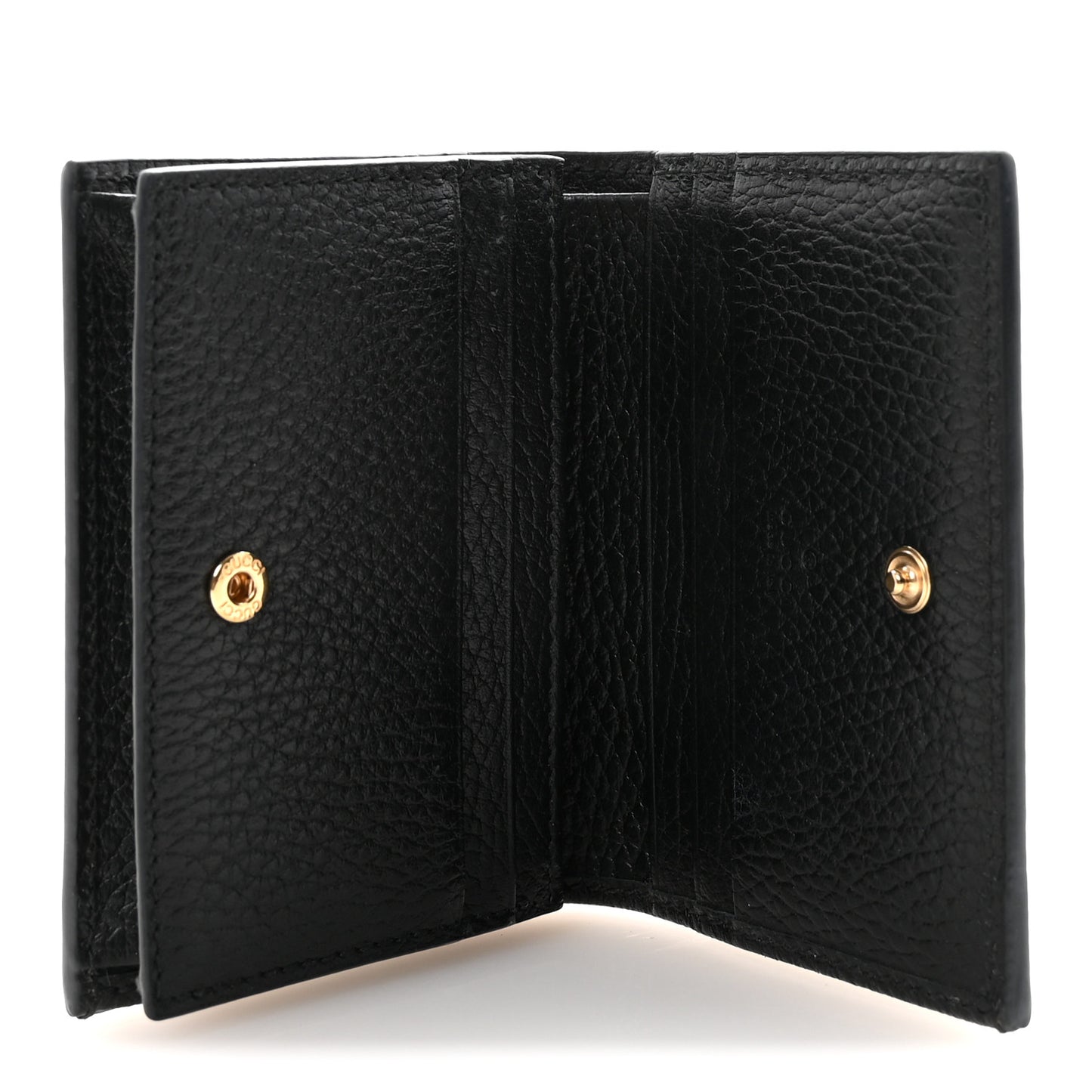 Dollar Calfskin GG Supreme Monogram GG Marmont Card Case Black Beige Ebony
