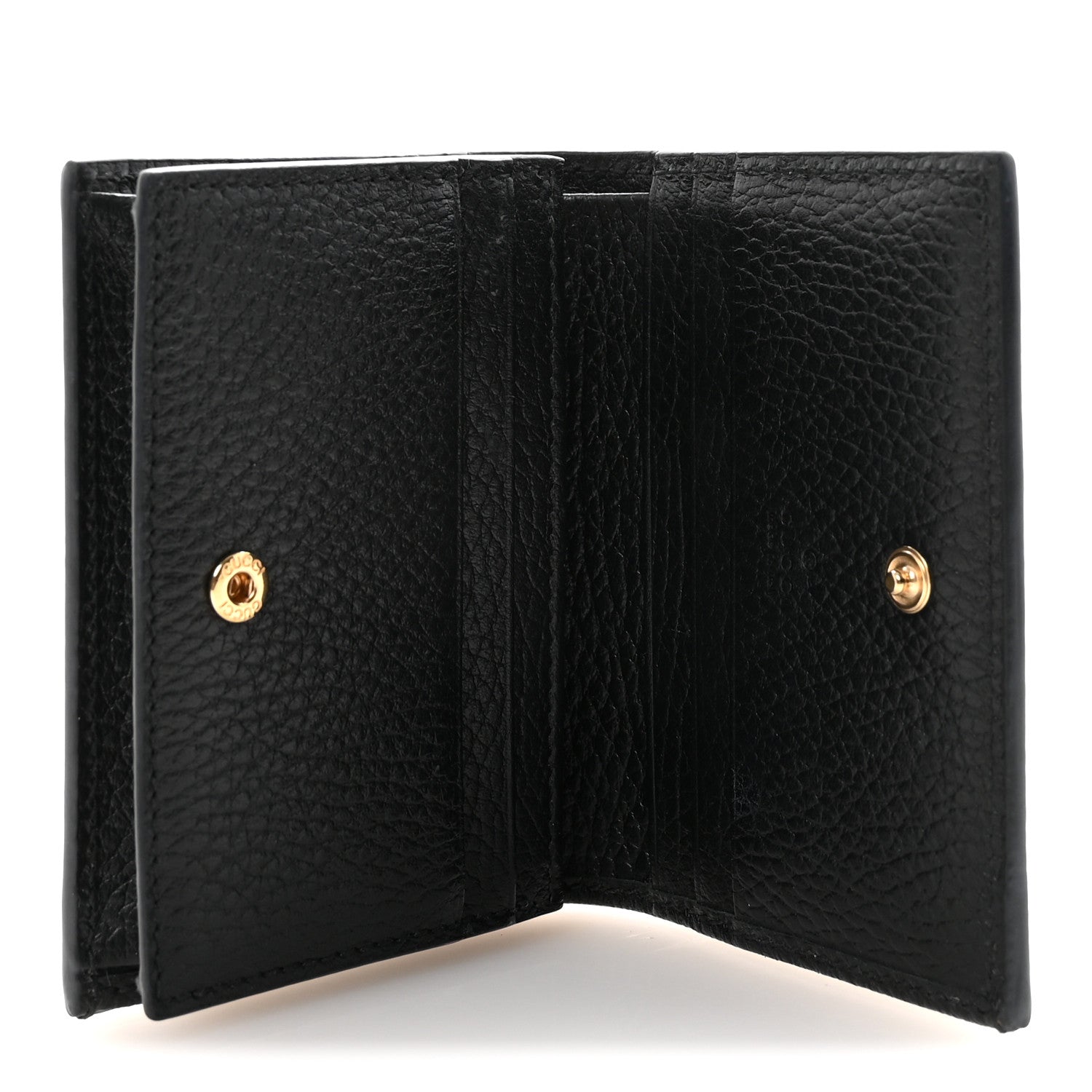 Gucci Dollar Calfskin GG Supreme Monogram GG Marmont Card Case Black Beige Ebony 5 of 7