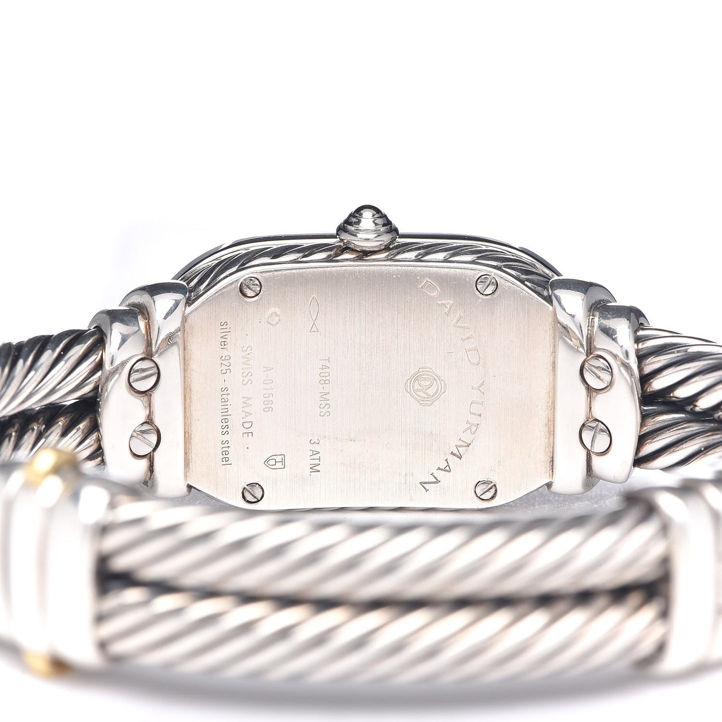 Stainless Steel Sterling Silver Diamond Pink Mother of Pearl 20mm Madison Cable Quartz Watch