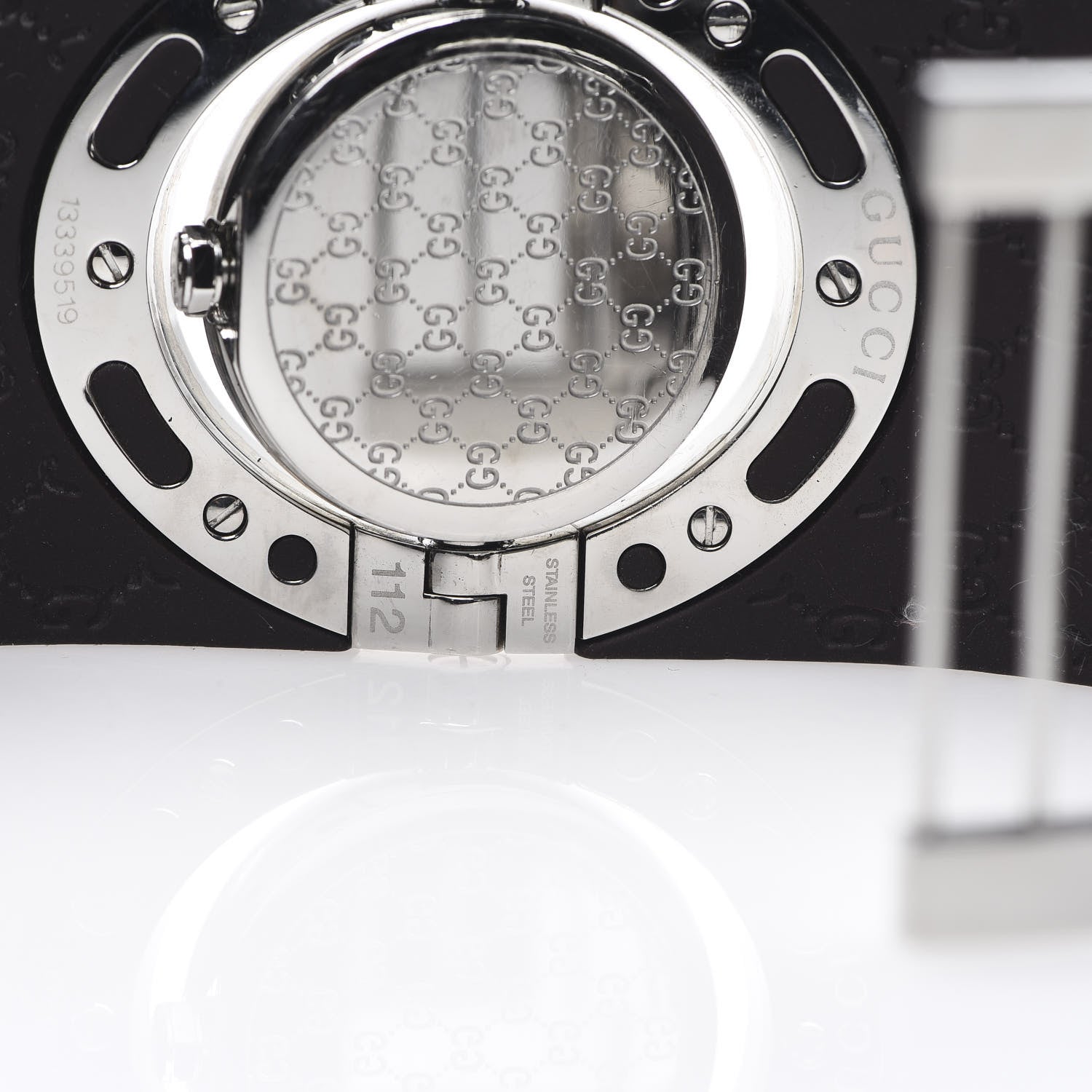 Gucci Stainless Steel Rubber 33mm Twirl Quartz Watch Brown 6 of 11