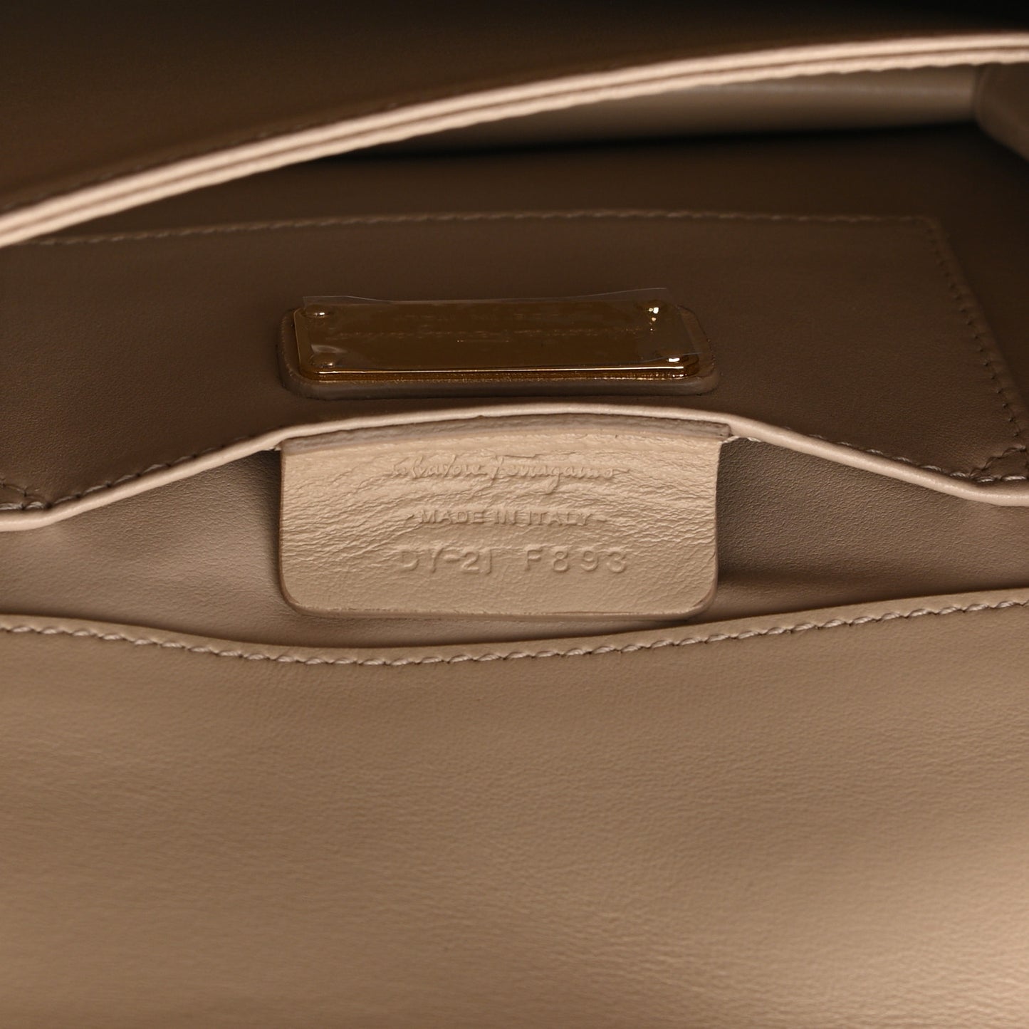 Calfskin Thalia Flap Shoulder Bag Macadamia