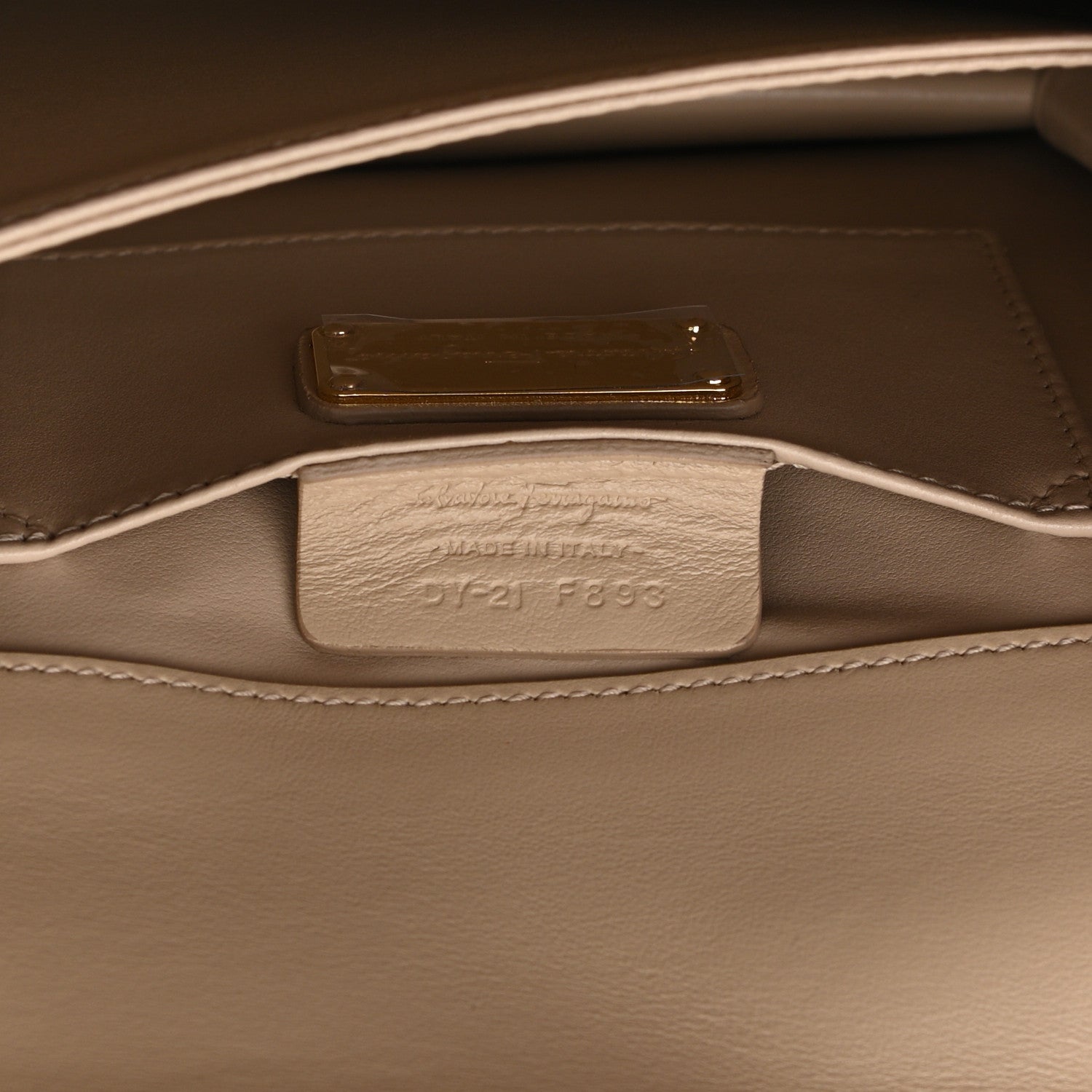 Salvatore Ferragamo Calfskin Thalia Flap Shoulder Bag Macadamia 7 of 11