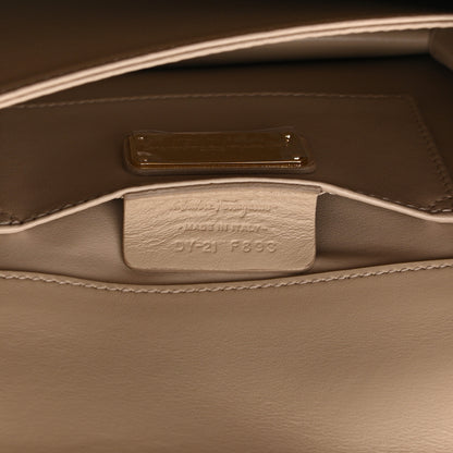 Salvatore Ferragamo Calfskin Thalia Flap Shoulder Bag Macadamia 7 of 11