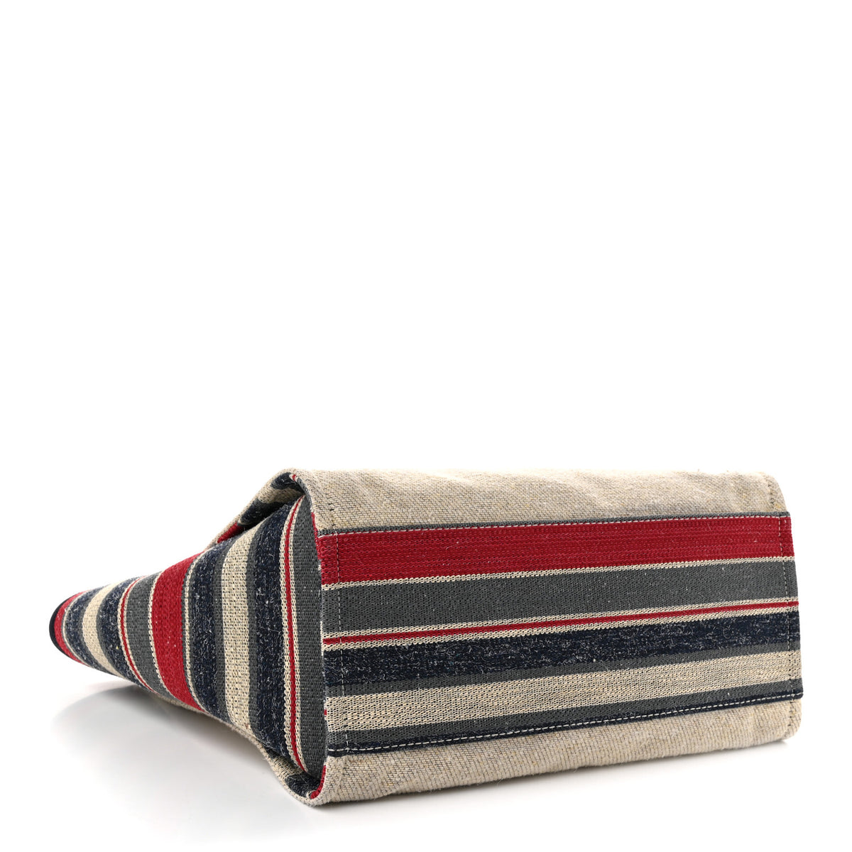 Striped Canvas Medium Deauville Tote Beige