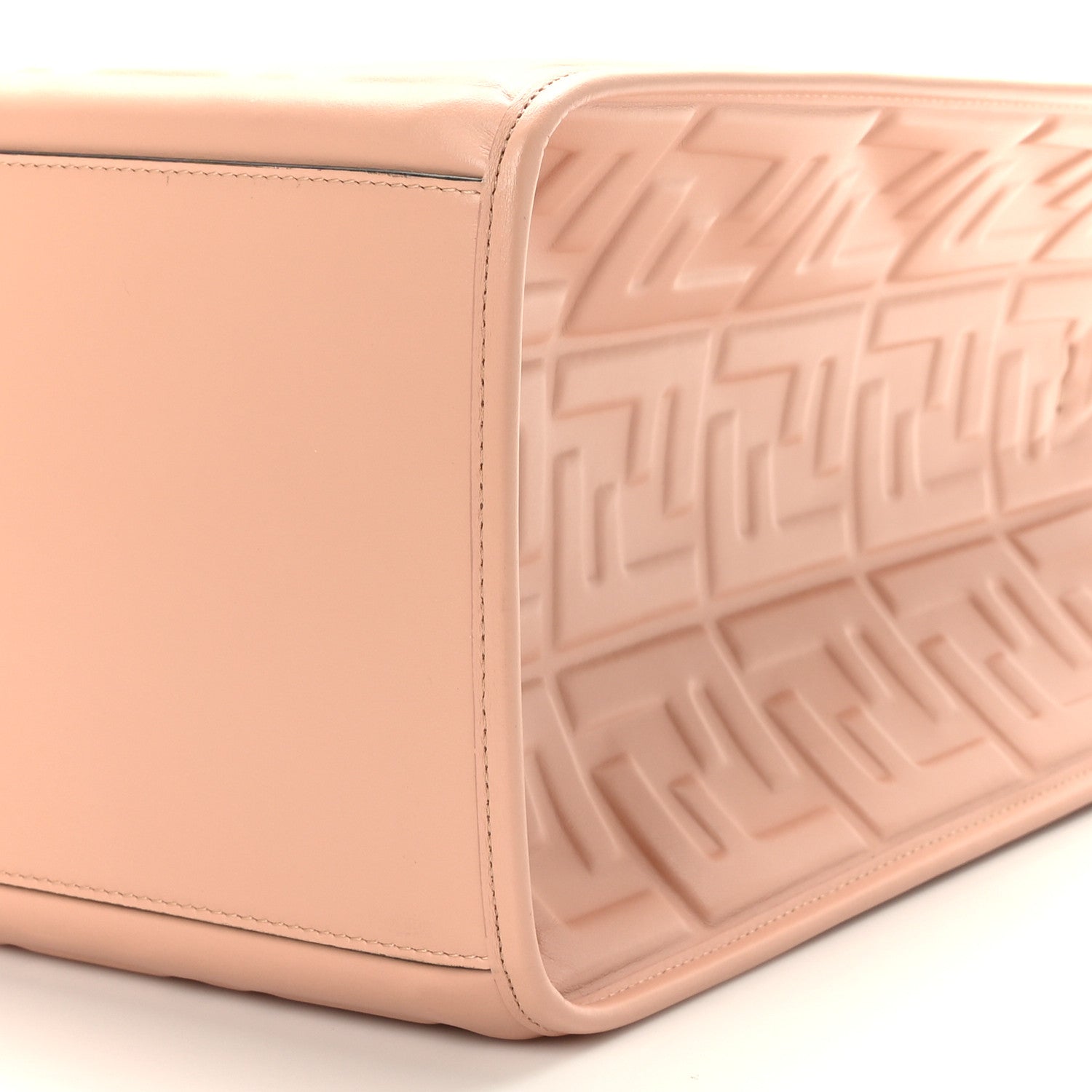 Fendi Vitello Plexiglass FF Embossed Medium Fendi Sunshine Shopper Tote Baby Pink 8 of 8