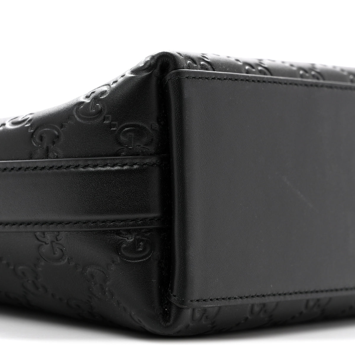 Gucci GG Calfskin Embossed Emblem Medium Shoulder Bag Black 9 of 10