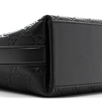 Gucci GG Calfskin Embossed Emblem Medium Shoulder Bag Black 9 of 10