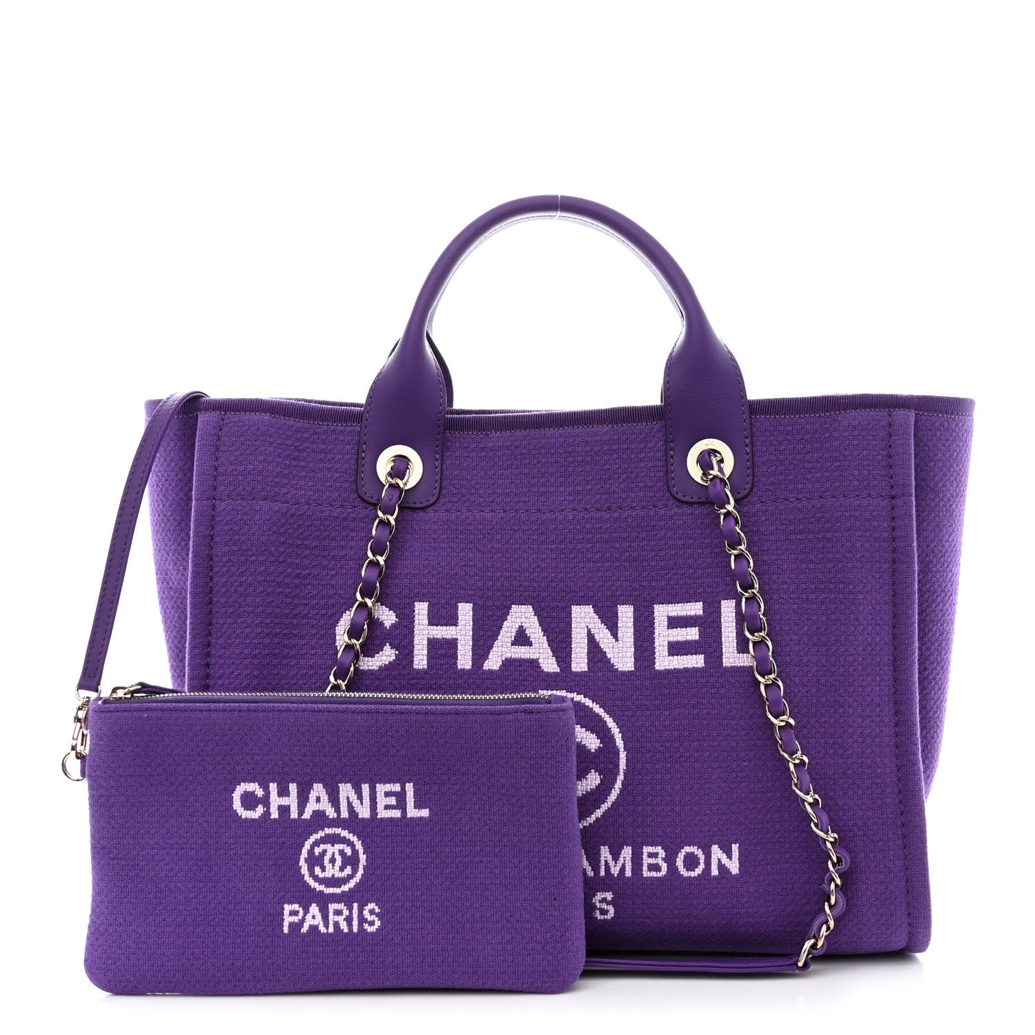 Chanel Mixed Fibers Small Deauville Tote Purple 1 of 13