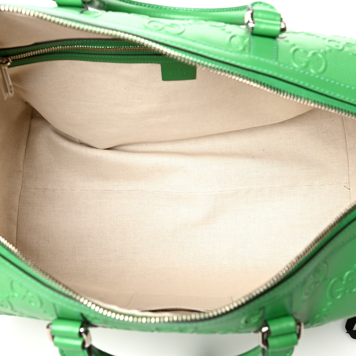 Gucci Calfskin GG Tennis Embossed Duffle Bag New Shamarock 4 of 12