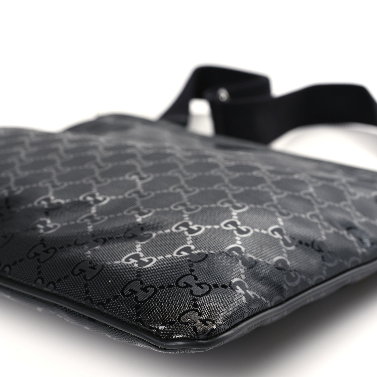 Gucci Imprime Monogram Medium Flat Messenger Bag Black 9 of 9