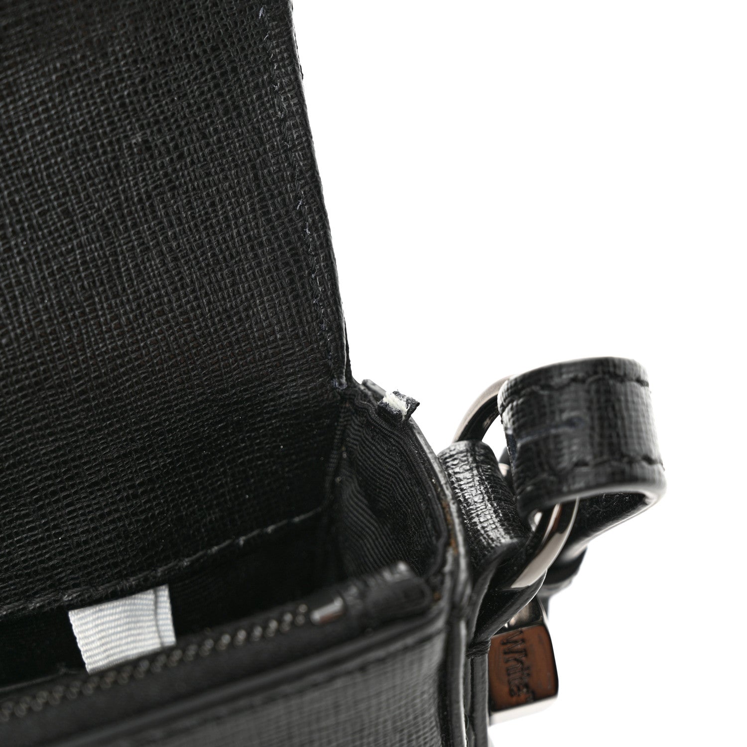 Off-White Saffiano Striped Mini Diag Binder Clip Bag Black White Indus 11 of 11