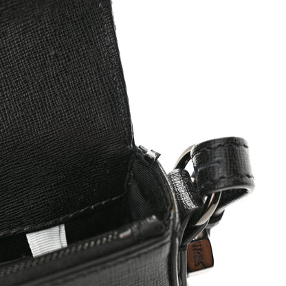 Off-White Saffiano Striped Mini Diag Binder Clip Bag Black White Indus 11 of 11