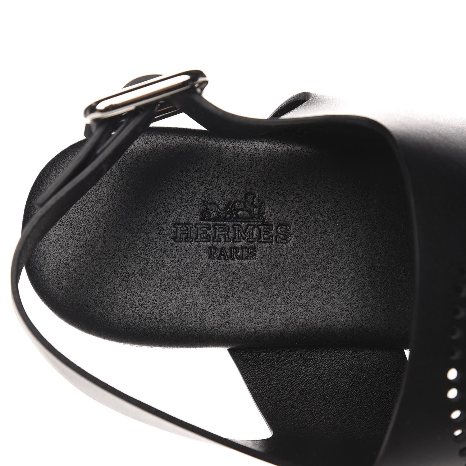 Hermes Calfskin Kola Sandals 36.5 Black 7 of 9