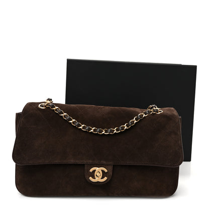 Chanel Suede Calfskin Small Souplissimo Maxi Flap Dark Brown 11 of 11