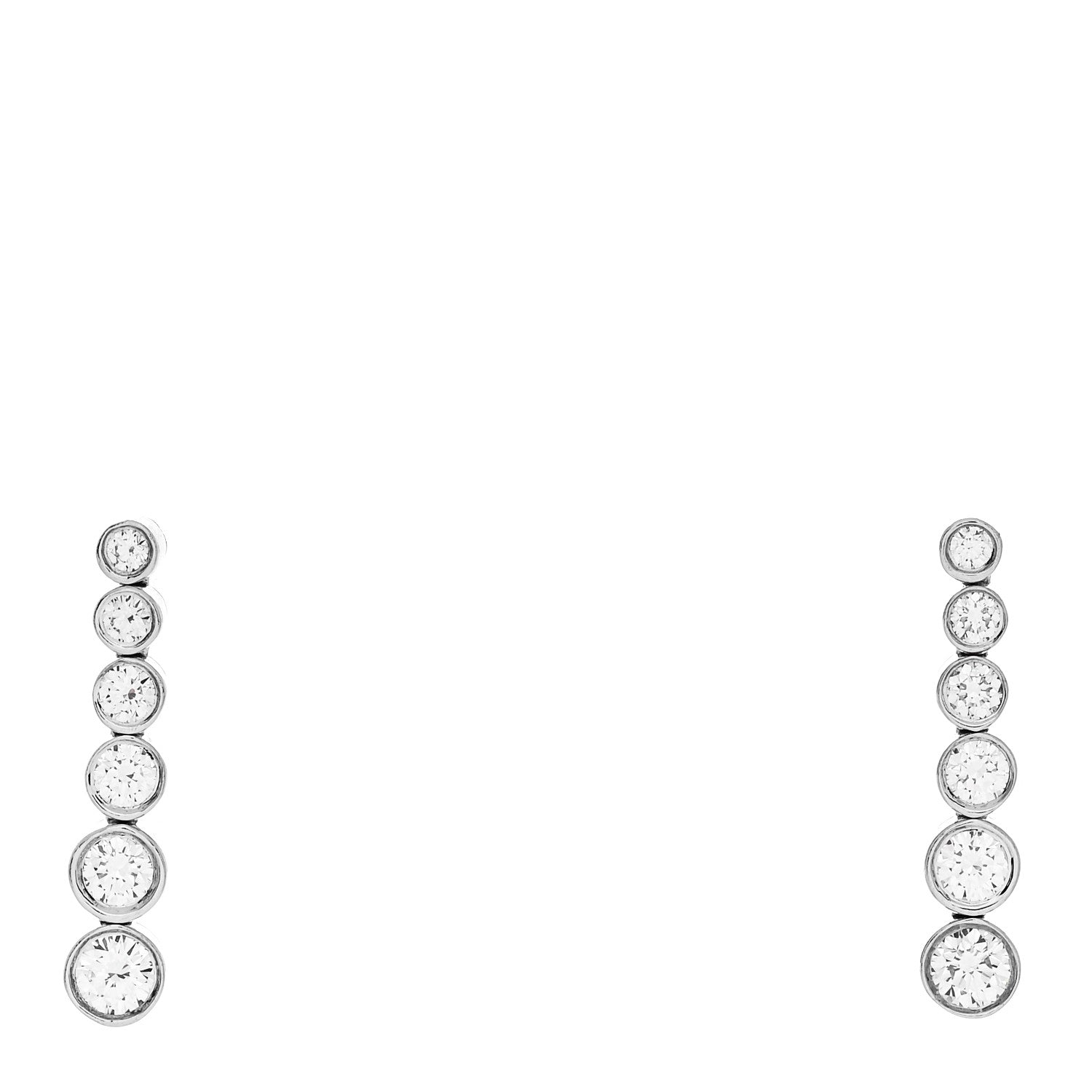 Tiffany Platinum Diamond Jazz Graduated Drop Earrings 1 of 5