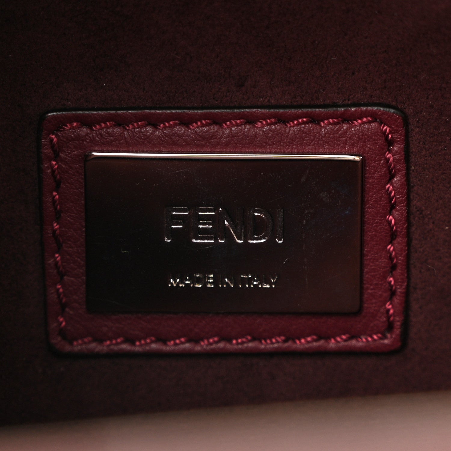 Fendi Calfskin Elaphe Lace Up Medium Peekaboo Iconic Satchel Bordeaux Beige Verde 7 of 11