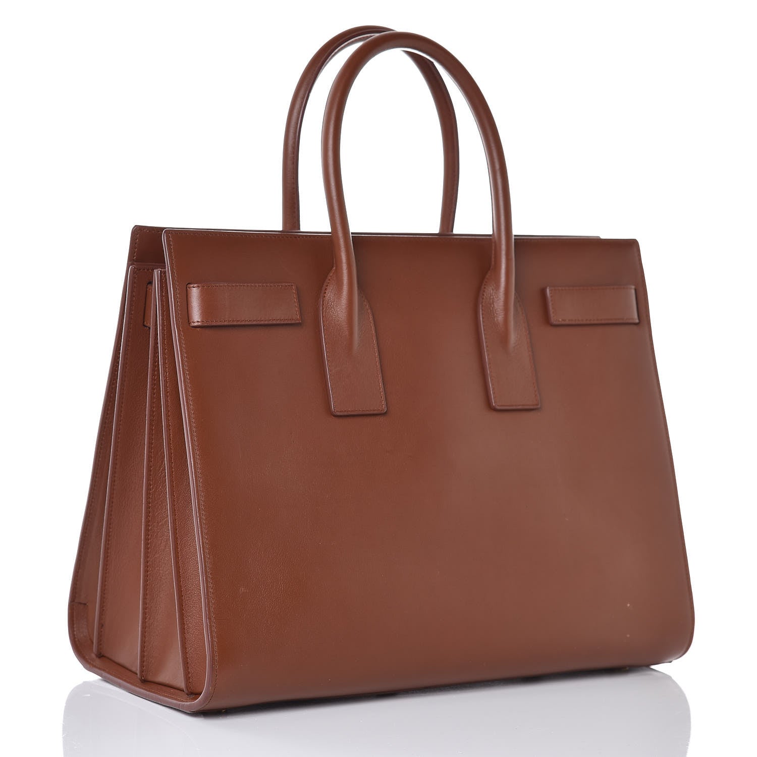 Saint Laurent Calfskin Large Sac De Jour Carryall Cognac 3 of 11