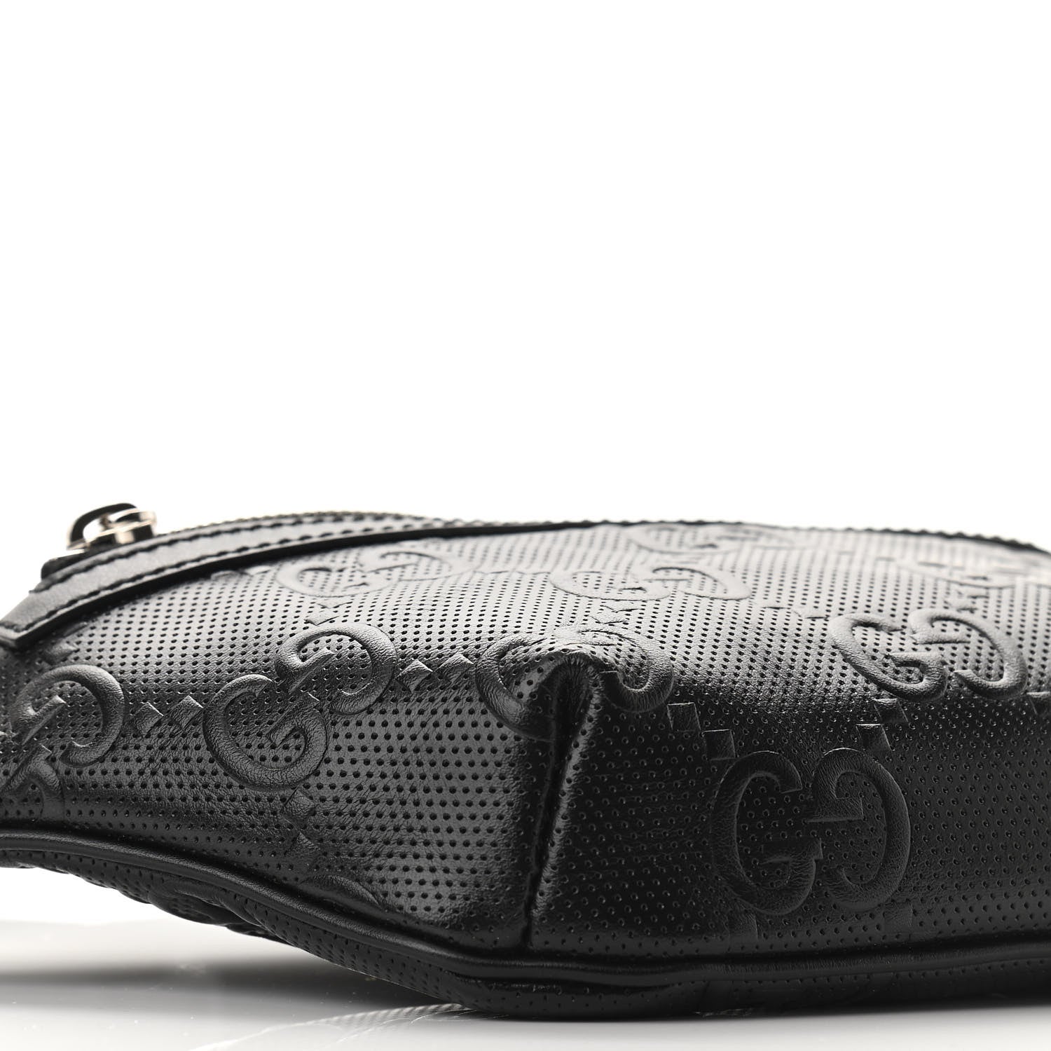 Gucci Calfskin GG Tennis Embossed Belt Bag Black 9 of 11