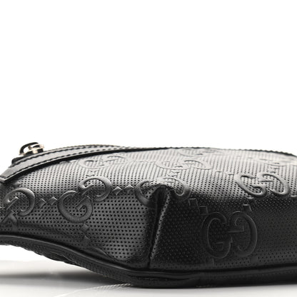 Gucci Calfskin GG Tennis Embossed Belt Bag Black 9 of 11