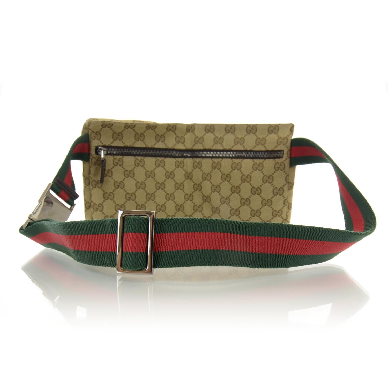 Gucci GG Monogram Web Double Pocket Belt Bag Ebony 2 of 10