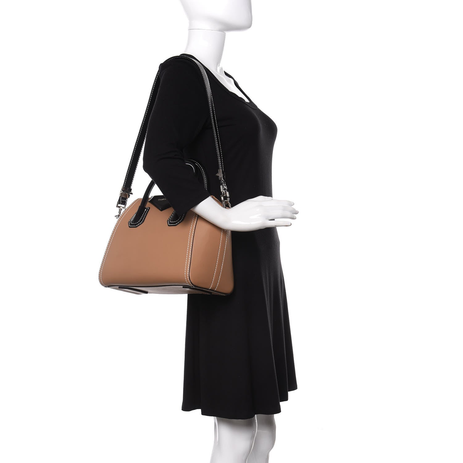 Givenchy Calfskin Small Topstitch Bi-Color Antigona Beige Black 2 of 10