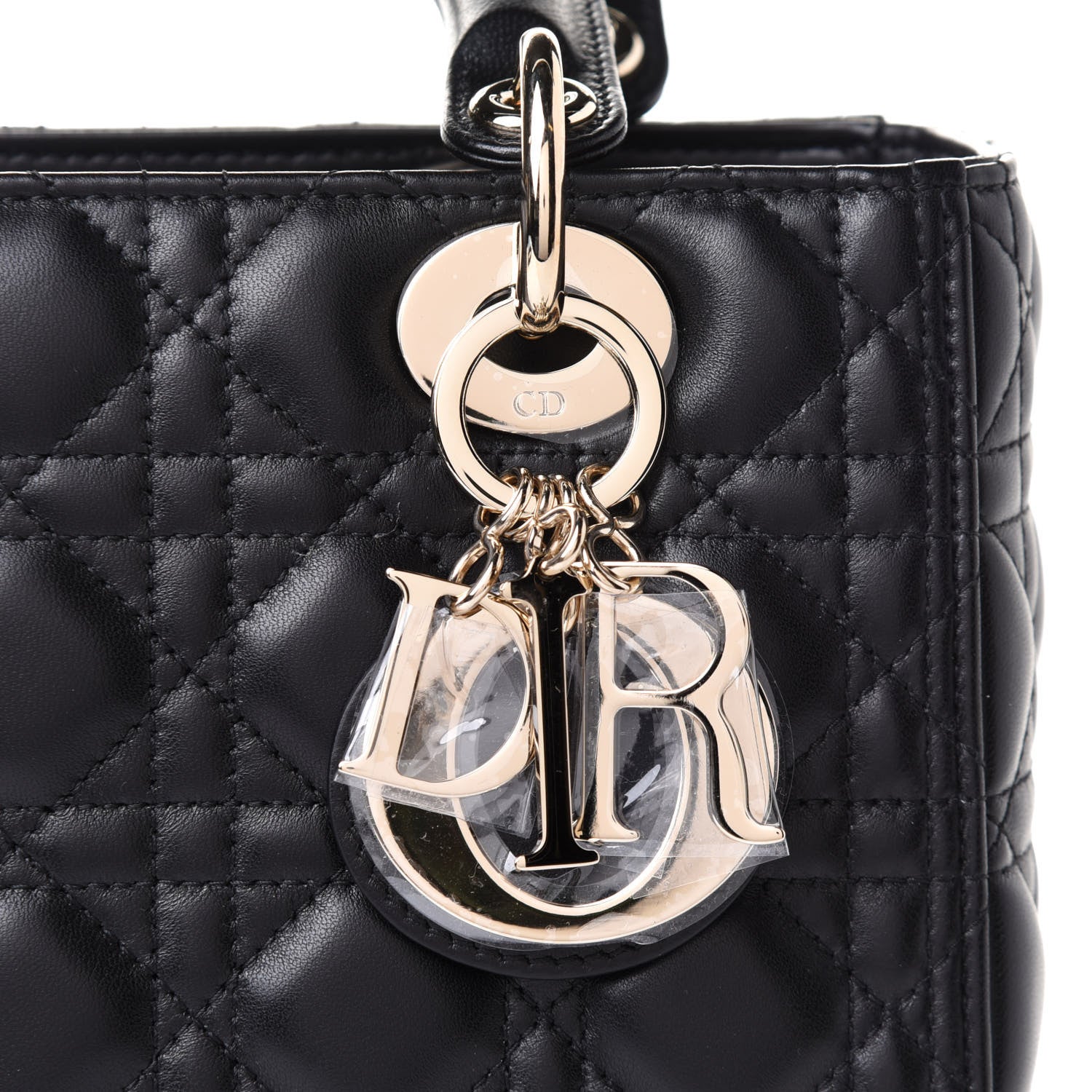 Christian Dior Lambskin Cannage Medium Lady Dior Black 8 of 11