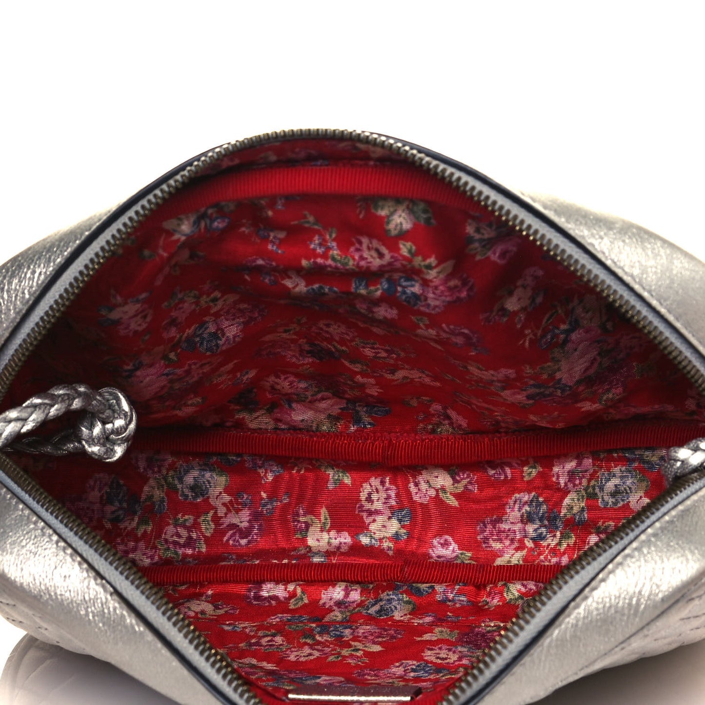 Laminated Nappa Web Trapuntata Small GG Shoulder Bag Argento