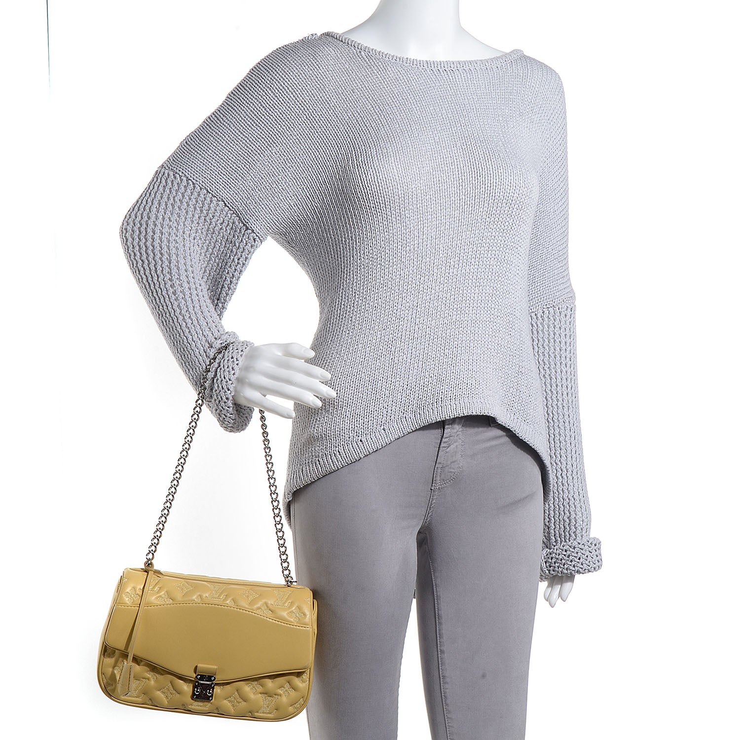 Louis Vuitton Lambskin Mama Broderie Pochette Jaune Pale 2 of 13