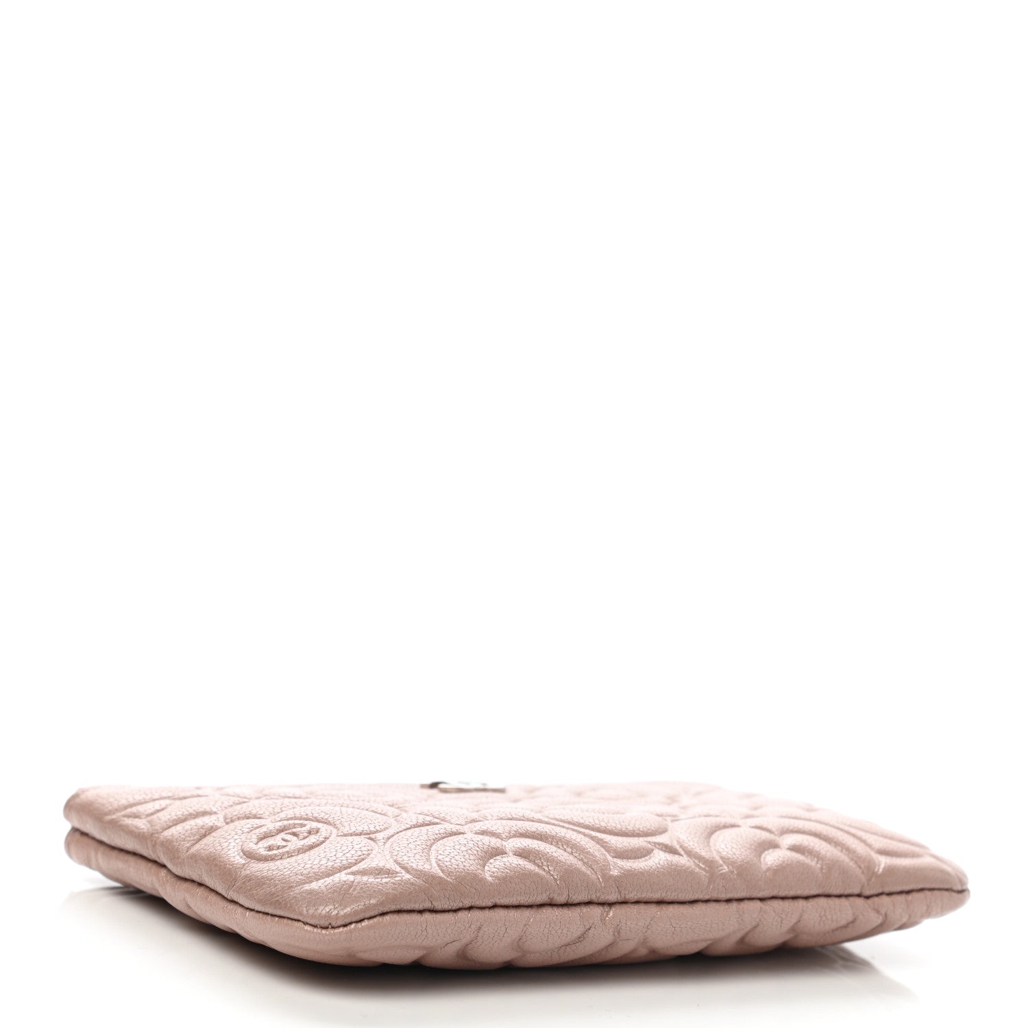 Chanel Goatskin Camellia Embossed Cosmetic Pouch Light Pink 4 of 9