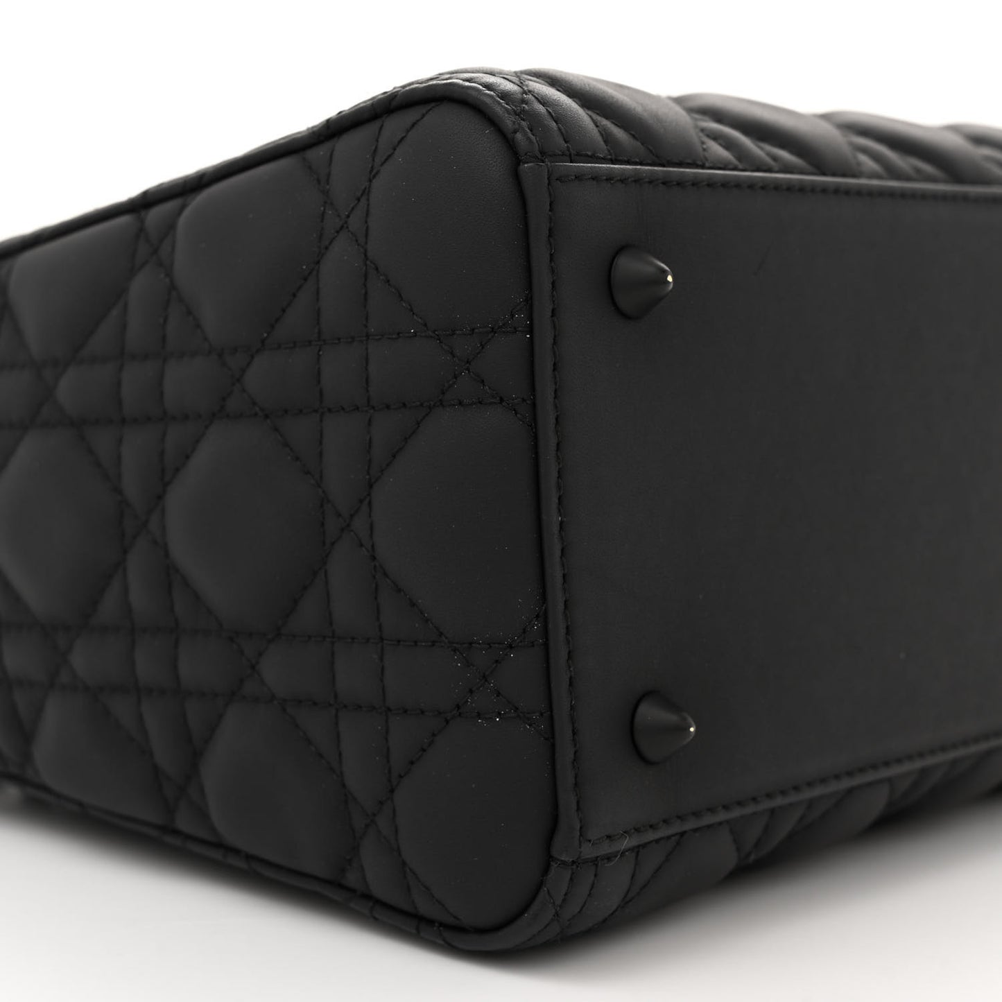 Ultra Matte Calfskin Cannage Medium Lady Dior Black