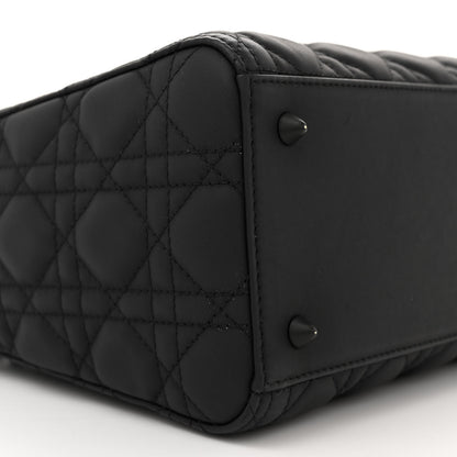 Christian Dior Ultra Matte Calfskin Cannage Medium Lady Dior Black 9 of 11