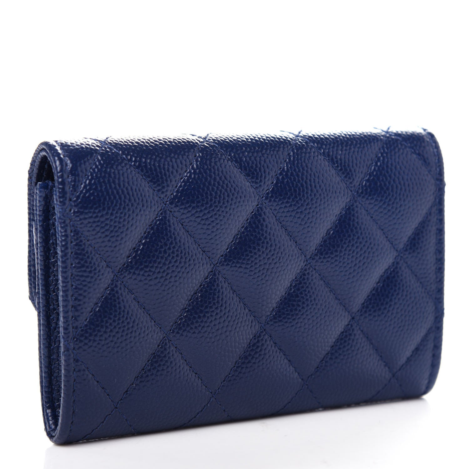 Chanel Caviar Quilted Flap Card Holder Navy Blue 3 of 9