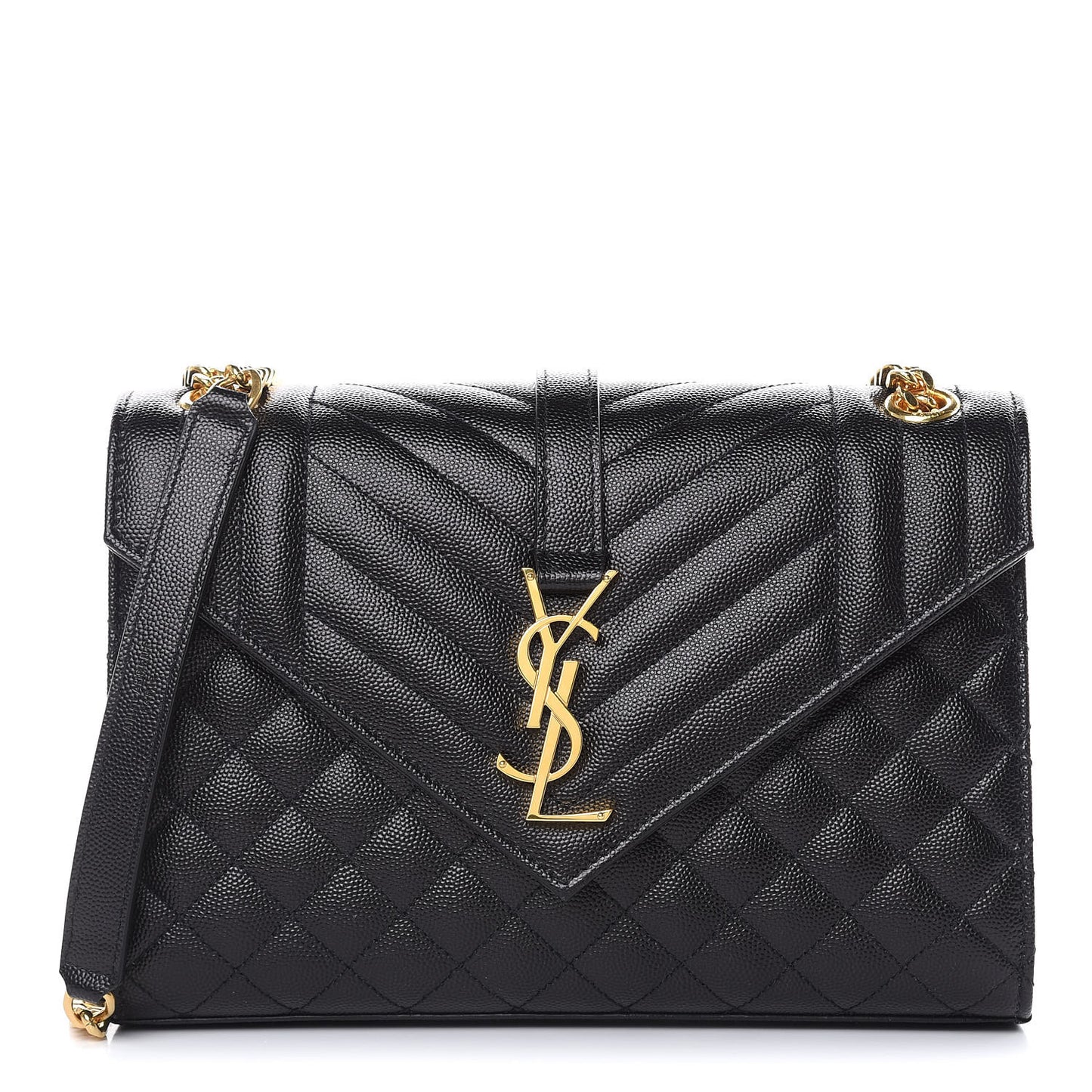 Grain De Poudre Textured Mixed Matelasse Triquilt Medium Monogram Satchel Black