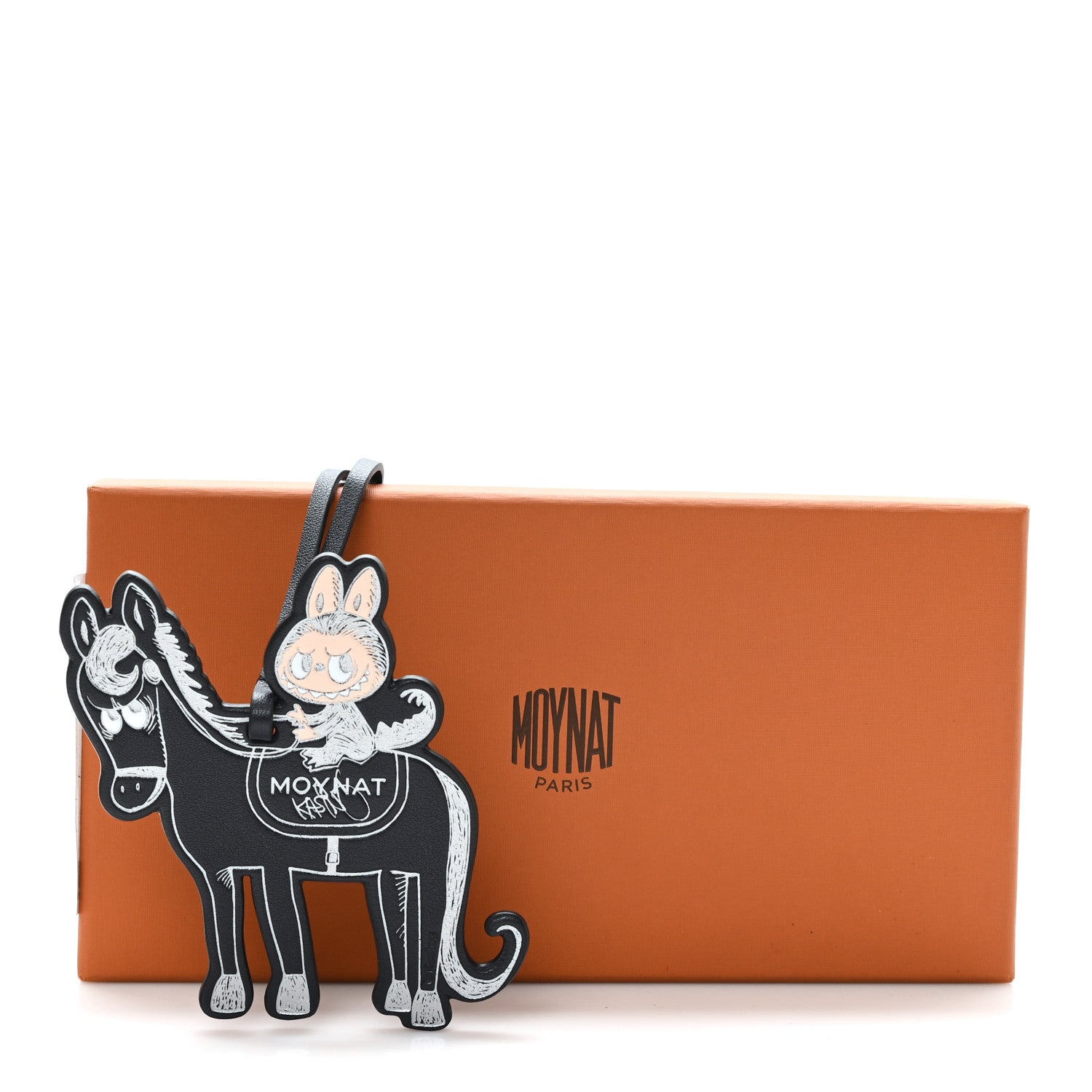 Moynat X KASING LUNG Calfskin Year Of The Horse Labubu Bag Charm Navy 4 of 4