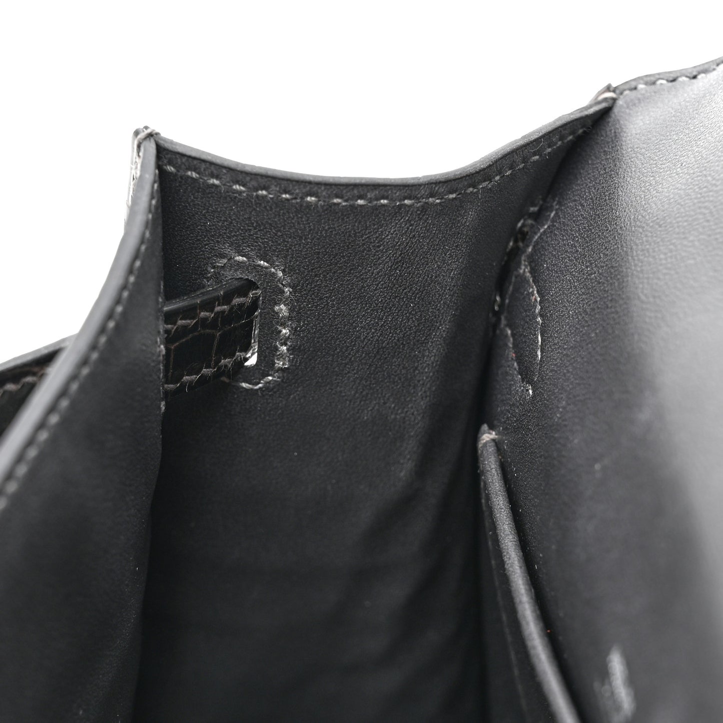 Shiny Niloticus Crocodile Kelly Pochette Graphite
