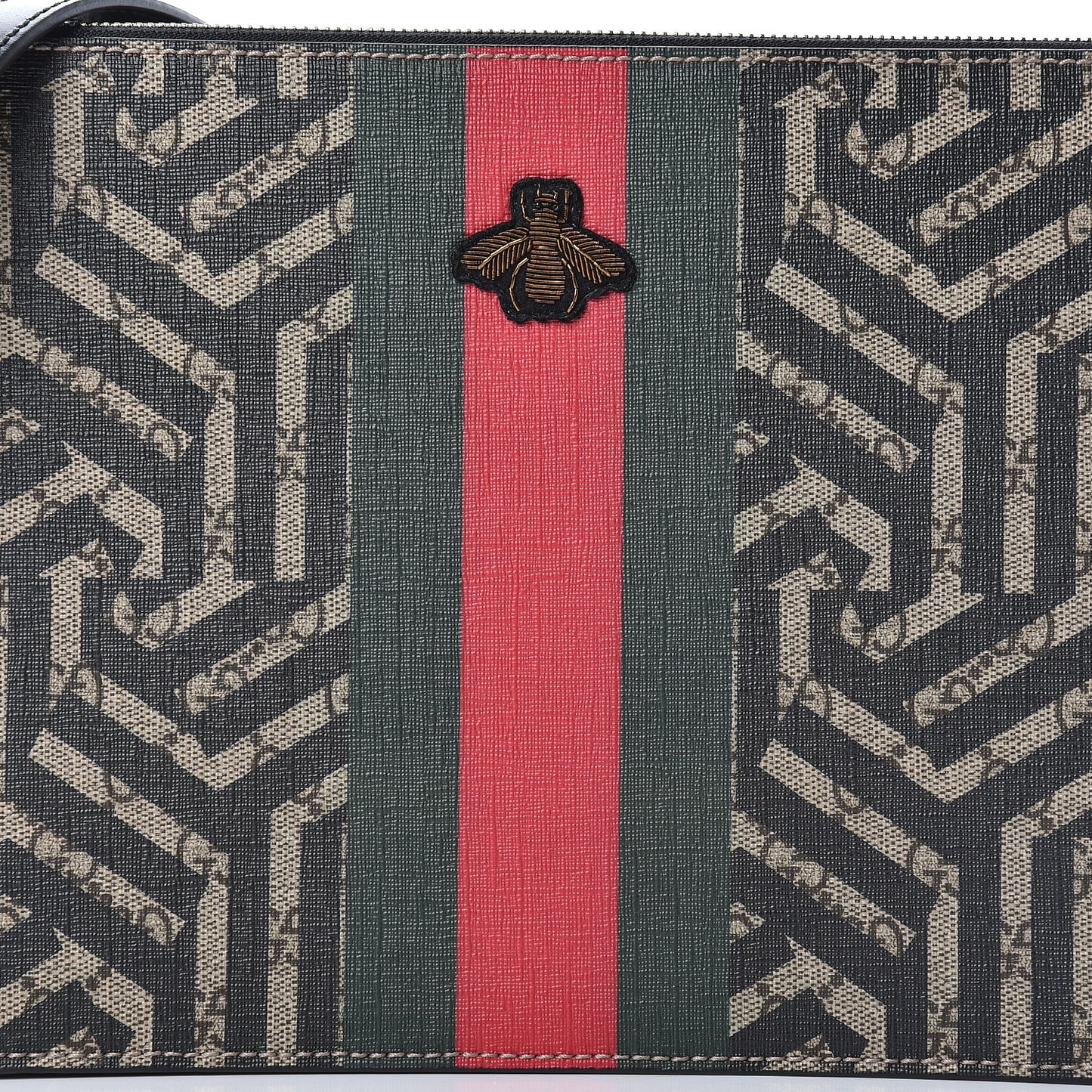 GG Supreme Monogram Caleido Web Messenger Beige Ebony