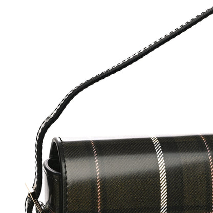 Burberry Calfskin Tartan Print Large Grace Bag Dark Green 17 of 17