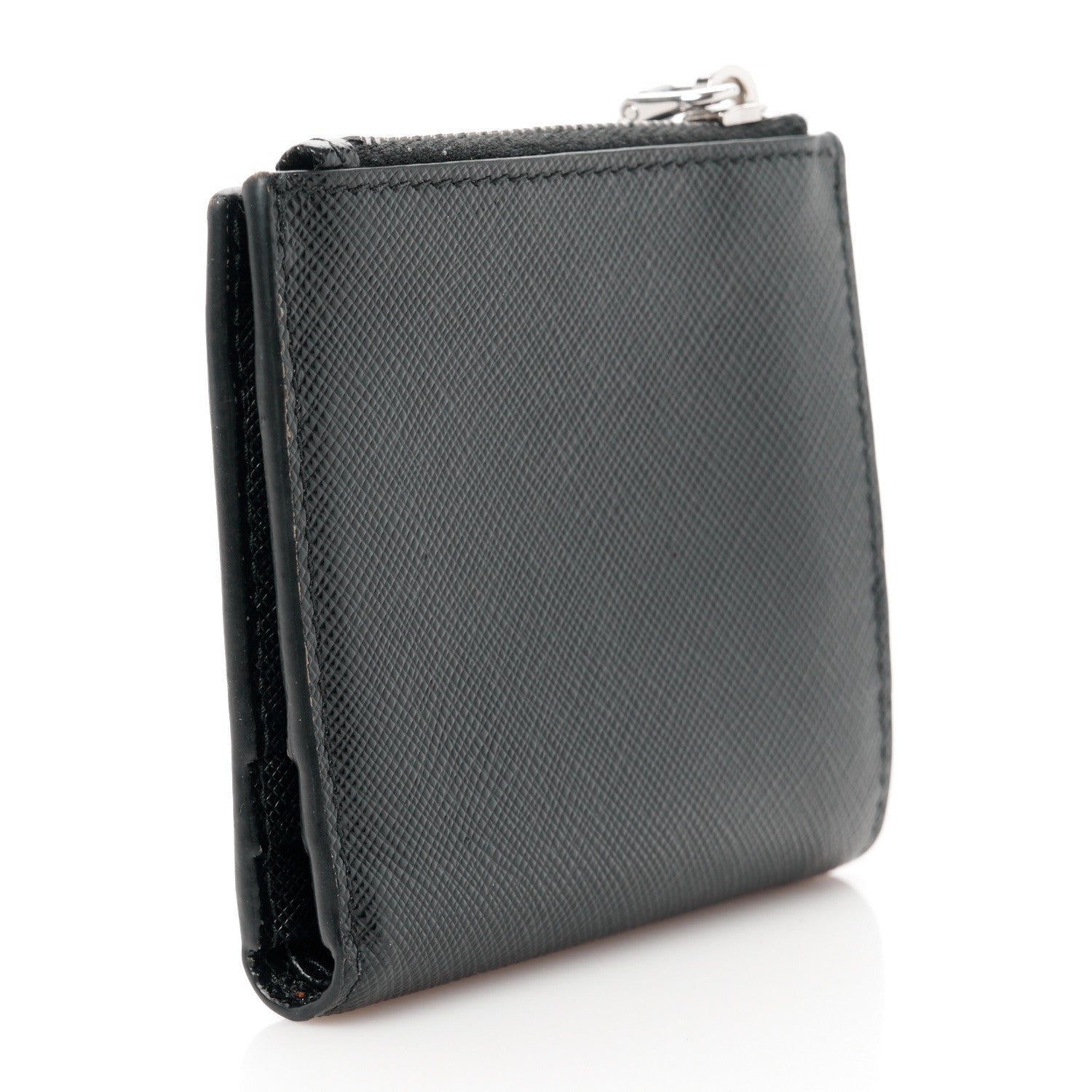 Prada Saffiano Small Compact Wallet Black 3 of 9
