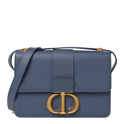 Christian Dior Grained Calfskin 30 Montaigne Flap Bag Blue 1 of 8