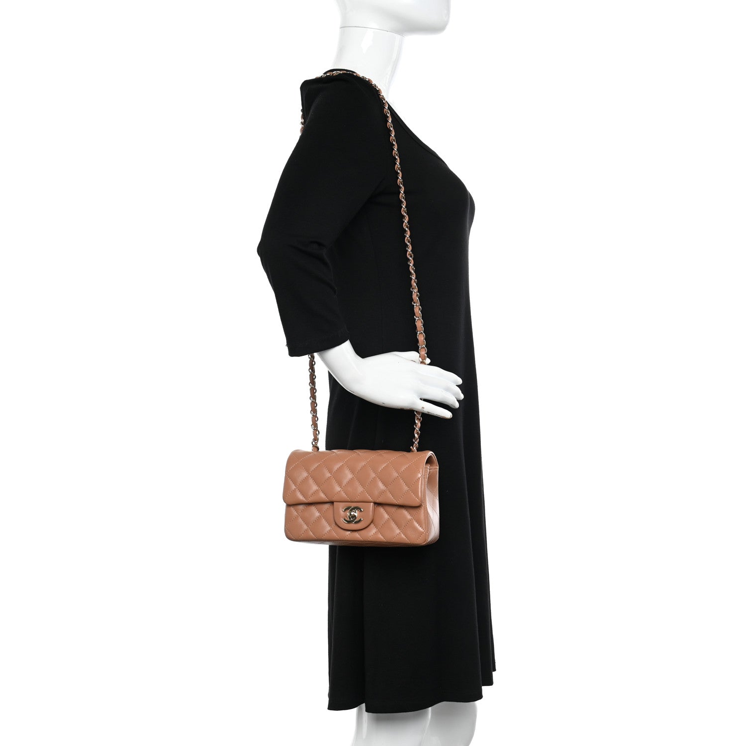 Chanel Lambskin Quilted Mini Rectangular Flap Brown 2 of 10