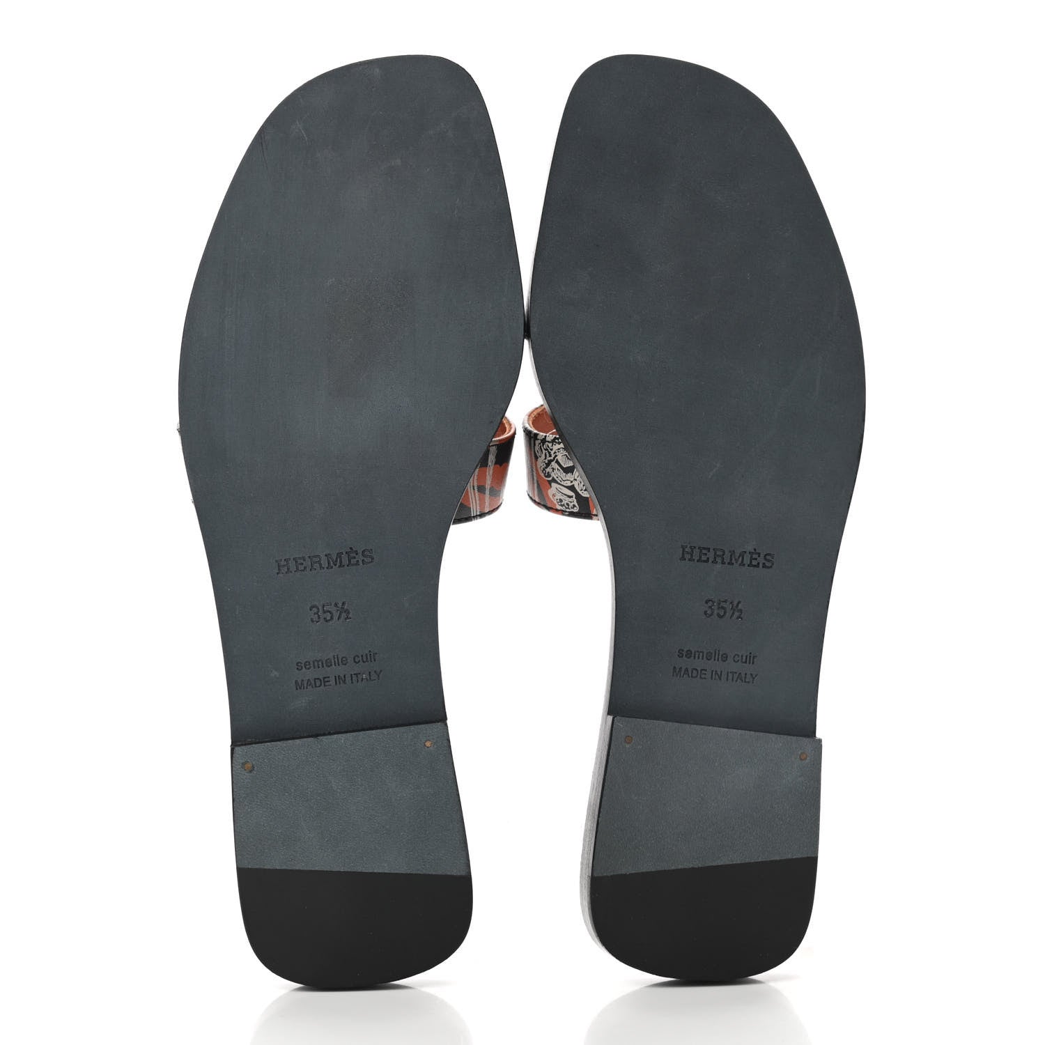 Hermes Calfskin Printed Brides de Gala en Desordre Oran Sandals 35.5 Multicolor Rose Aube 5 of 9