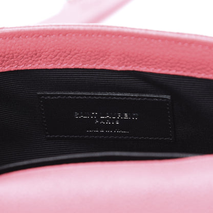 Saint Laurent Grained Calfskin Matelassé Chevron Monogram Classic Baby Chain Bag Rose Dark 6 of 14