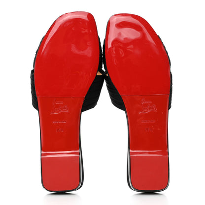 Christian Louboutin Crepe Satin Nicol Is Back Sandals 39.5 Black 5 of 7