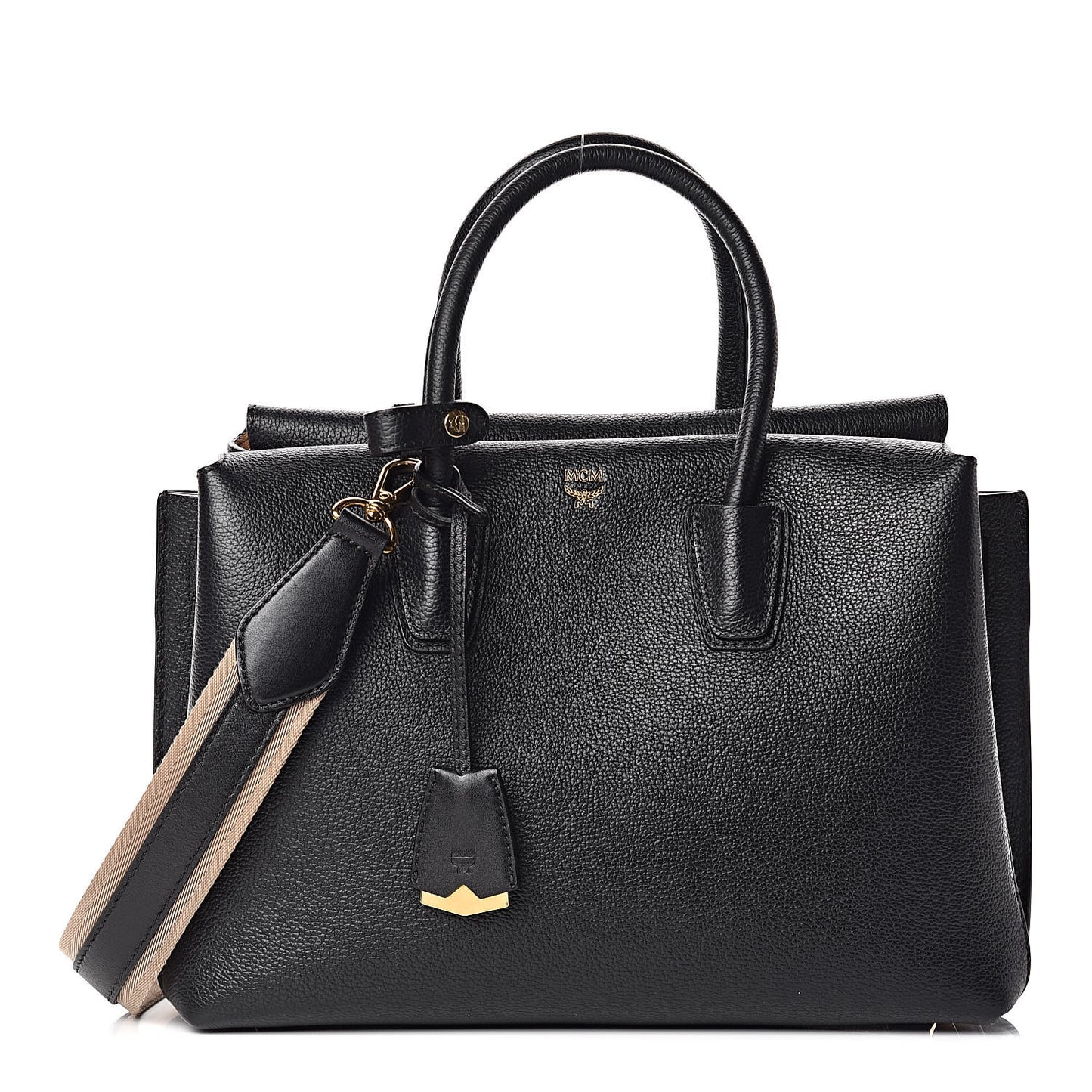 Grained Calfskin Medium Milla Tote Black