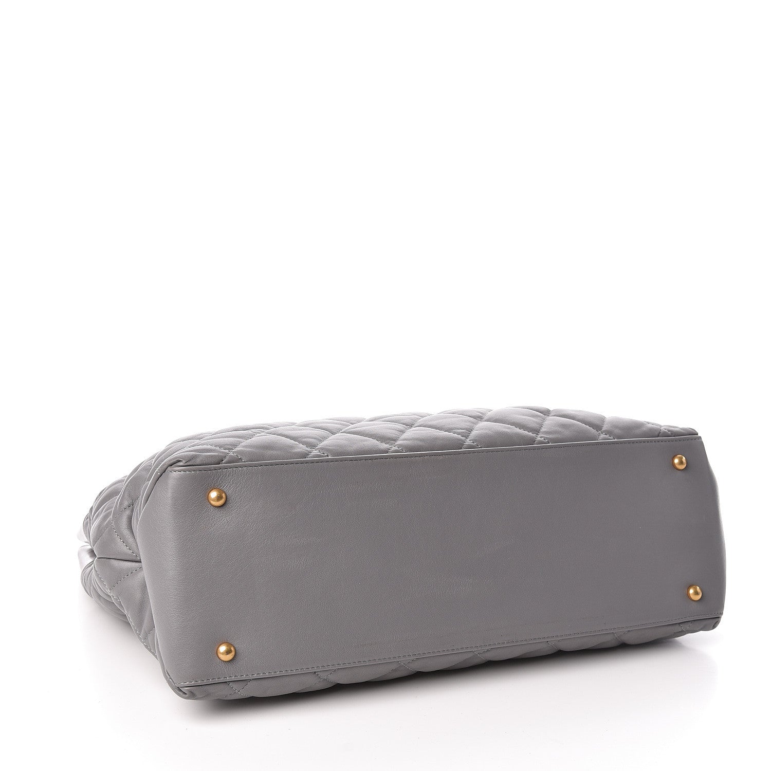 Chanel Calfskin Quilted Large Soft Elegance Tote Grey 4 of 12