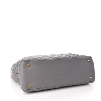 Chanel Calfskin Quilted Large Soft Elegance Tote Grey 4 of 12