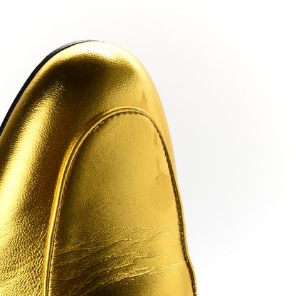 Gucci Metallic Nappa Womens Princetown Slippers 37.5 Gold 10 of 11