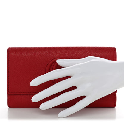 Gucci Pebbled Calfskin Large Soho Continental Wallet Red 2 of 8
