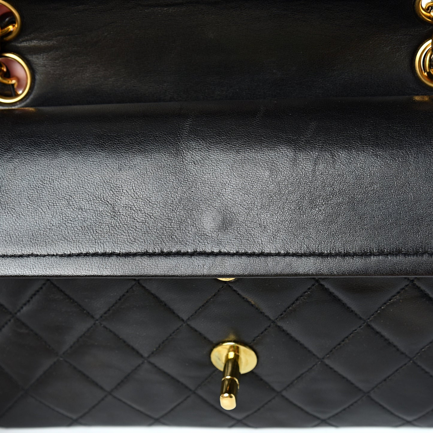 Lambskin Quilted Small Double Flap Black